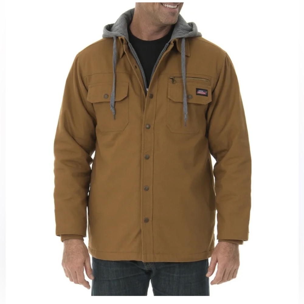 Genuine Dickies Men's Canvas Shirt Jacket with a sweatshirt hood XL (46-48)